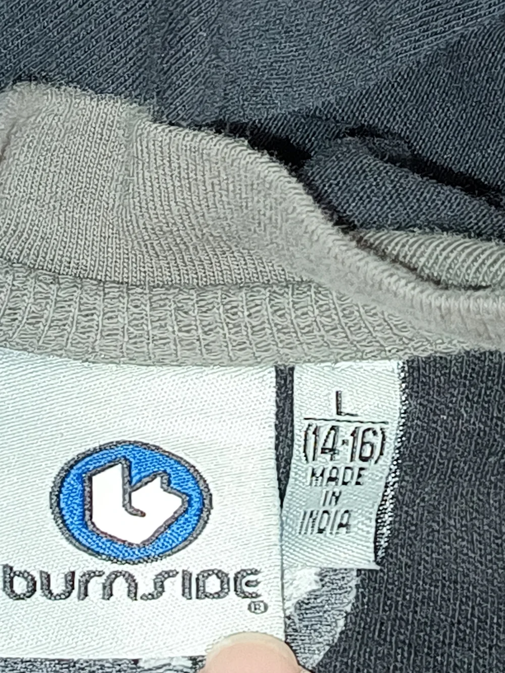 burnside Boys Gray Long Sleeve Tee with Blue Crest Patch        KS 27